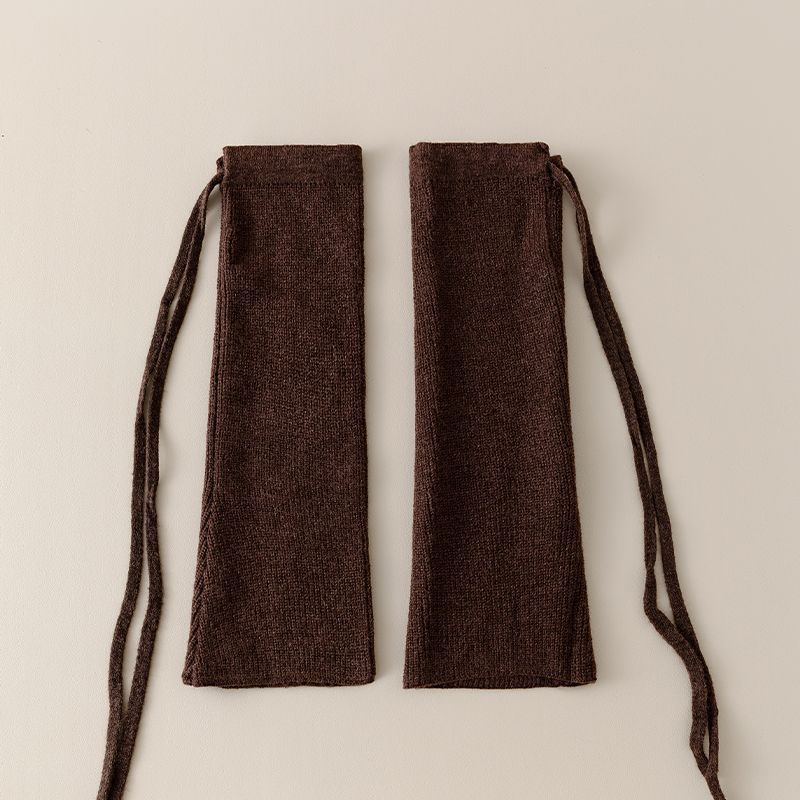 Japanese Style JK Drawstring Strappy Slouch Socks Leg Warmers Slimming Long Tube Socks Autumn Winter Micro Flared Leg Warmers Warm Knitted Loose Fit