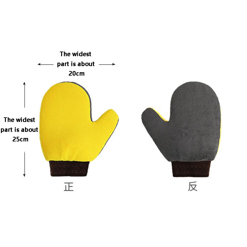 Microfiber Car Washing Glove Double-Faced Thickened Coral Fleece Cleaning Brush Gloves Car Detailing Cleaner Care Tool