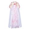 jijijing Rose Headband, Blood-Stained Veil Halloween Zombie Bride Headpiece, One-Piece Design Breathable Mesh Hair Hoop for Haunted House Cosplay