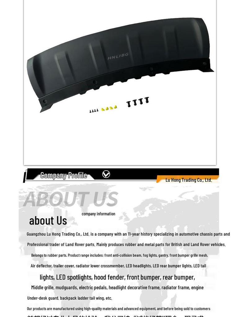 Front Bumper Trailer Cover & Underbody Protector Primer LR109870 for 2018 Land Rover Range Rover Sport