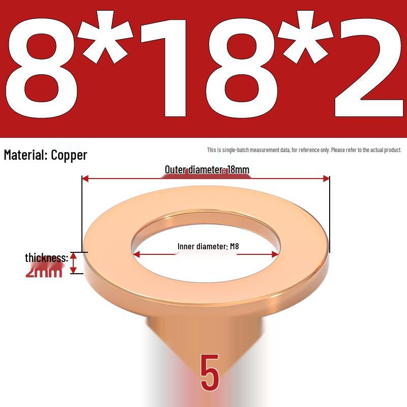 National Standard Red Copper Gasket Seal Ring and Flat Washer M3-M60mm for Marine Instruments