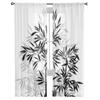Bamboo Black White Luxurious Chiffon Sheer Curtains for Living Room Bedroom Decoration Window Voiles Tulle Curtain