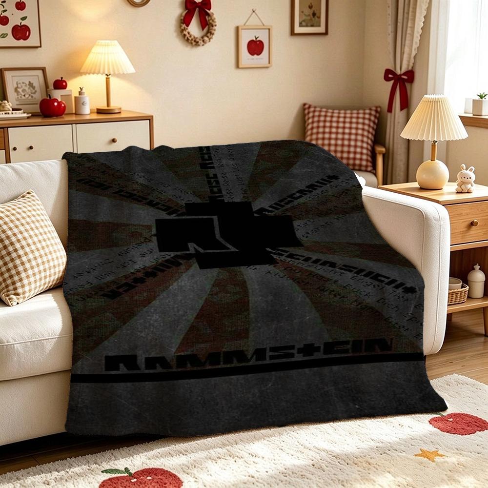 Rammstein Dark Industrial Band Portraits Theme Blanket Skinfriendly Warm Throw Blanket For Bedroom Bed Sofa Lightweight Home Decor Halloween Gift