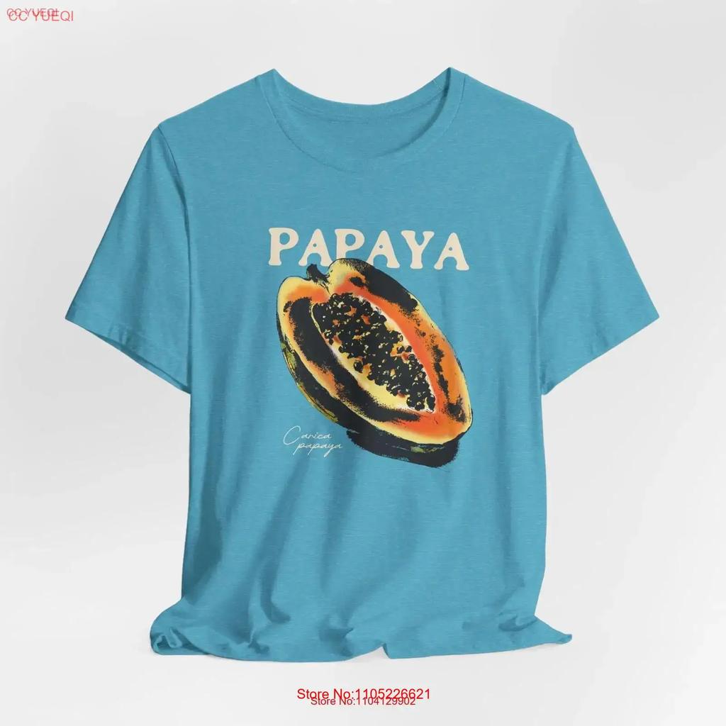 T-shirt Papaye Fruit Botanique Foodie Style Vintage Pour Elle Mode Vintage Graphique Doux Homme Vêtements Designer