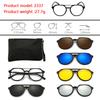 6 In 1 Polarized Sunglasses Men Women Magnetic Clip On Glasses  Optical Prescription Eyeglass Frames Magnet Clips