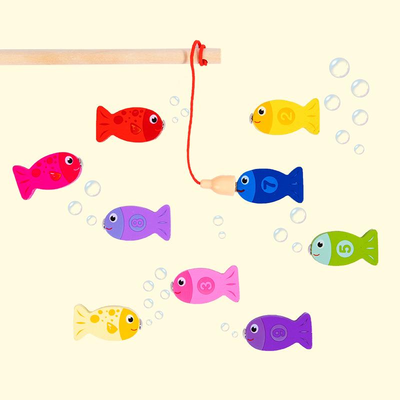 Kids' Educational Montessori Logarithmic Board: Early Learning Toy for Number Recognition & Fishing Game