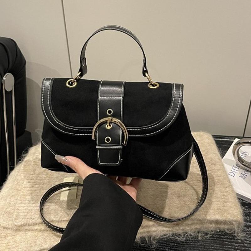 Mittelalterliche Wildleder-Handtasche Damen Herbst und Winter Neu Trendig Mode High-End Kleine Quadratische Tasche Vielseitige Umhängetasche
