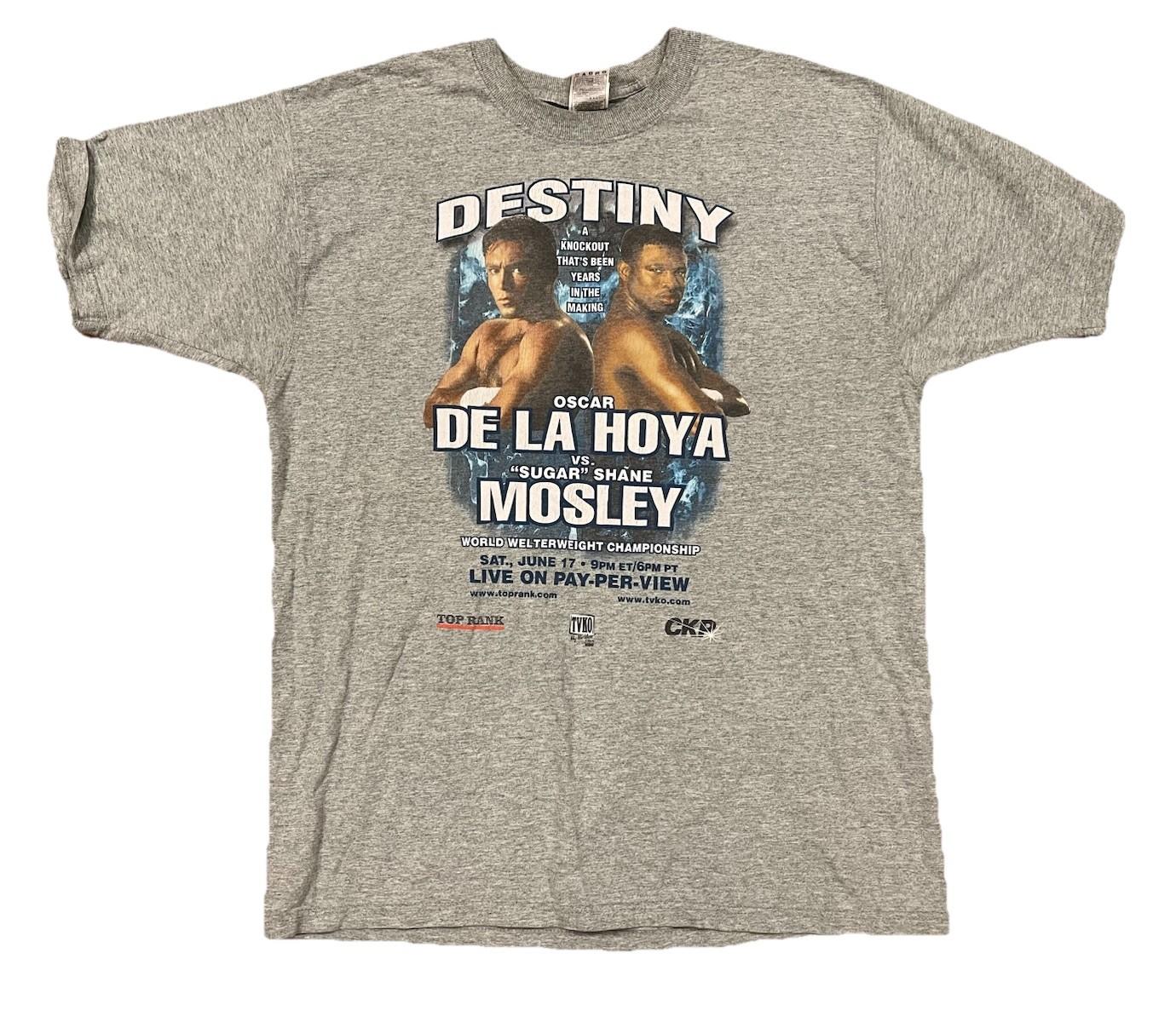 Vtg Oscar De La Hoya Shane Mosley Destiny Boxing XL 2-Sided IBA Fight Unisex T-Shirt L