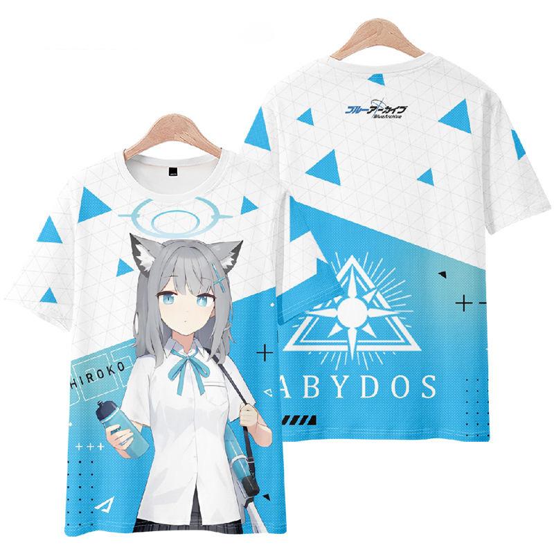 Popular Game Blue Archive Cosplay T-Shirts 3D Sunaookami Shiroko Print Kids Cartoon Anime Tees Summer Men Women Harajuku Y2k Top
