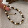 White Agate Tiger'S Eye Stone Bracelet Maillard Spacer Wheel Beads Niche Retro Bracelet Student Couple Personalized Jewelry