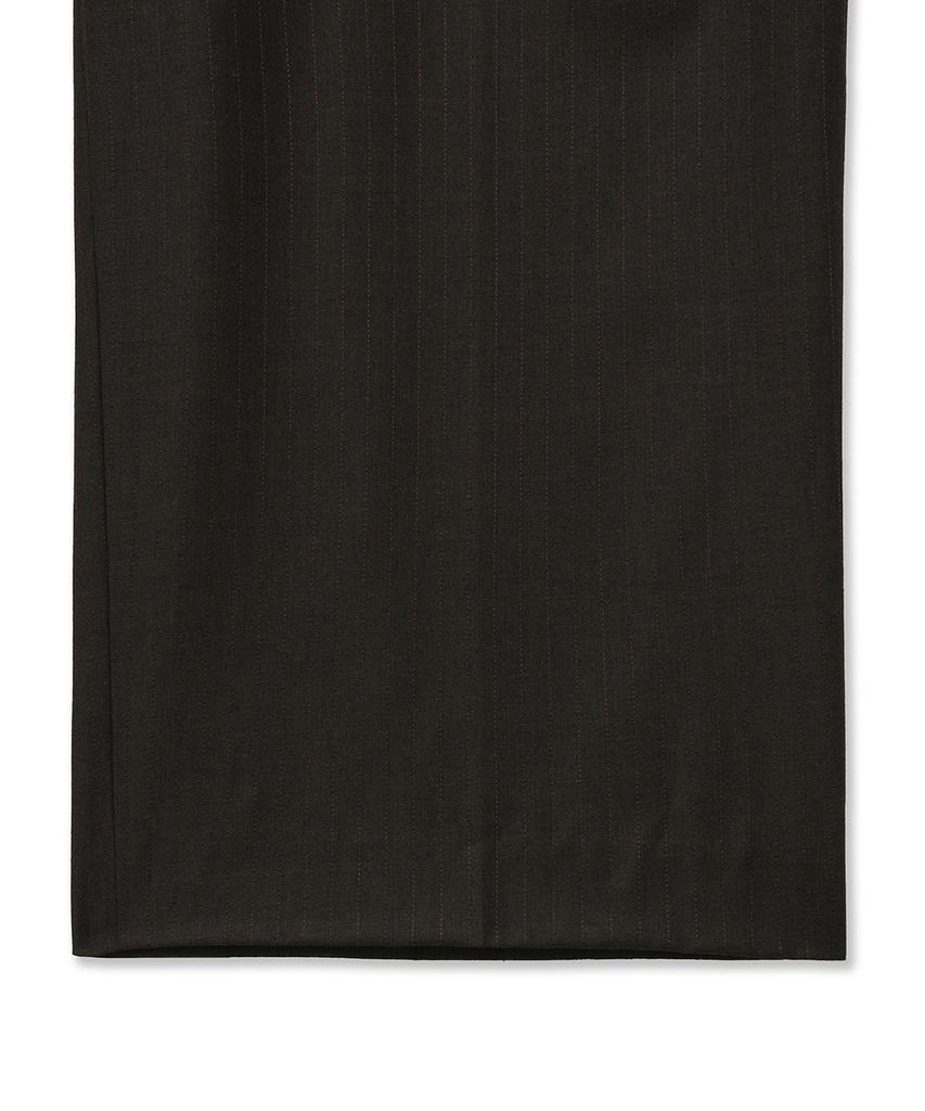 NOIRER Belted Two-Tuck Wide Slacks (Brown Stripe)