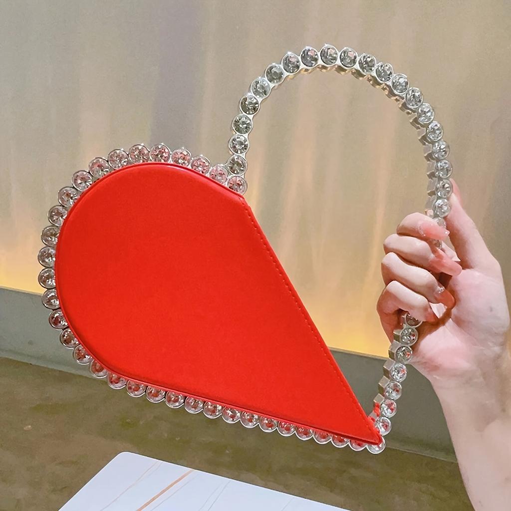 Chic Heart-Shaped Evening Purse for Women Stylish Clutch for Weddings And Parties, Mini Heart-Shaped Bag, Elegant Handbags for Events And Prom