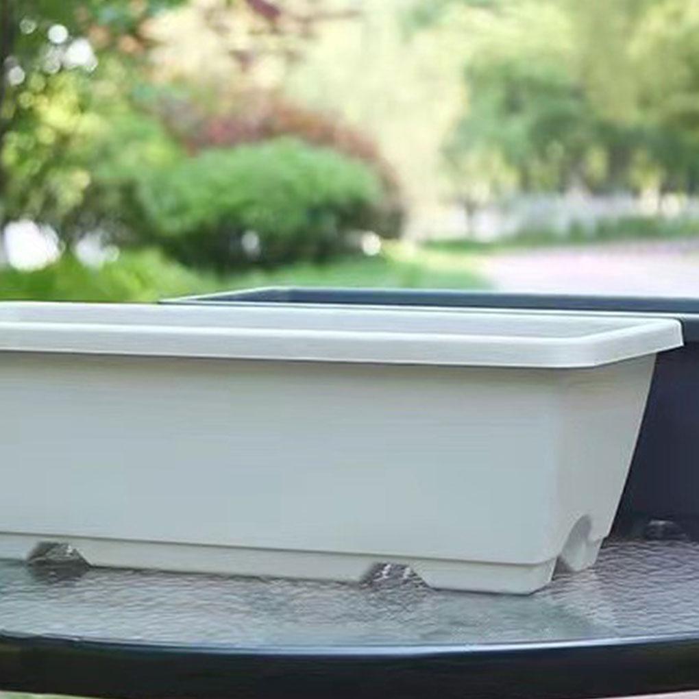 ABS Rectangular Flower Basket Sturdy And Durable Hanging Planter For Balcony Outdoor Gardener Plant