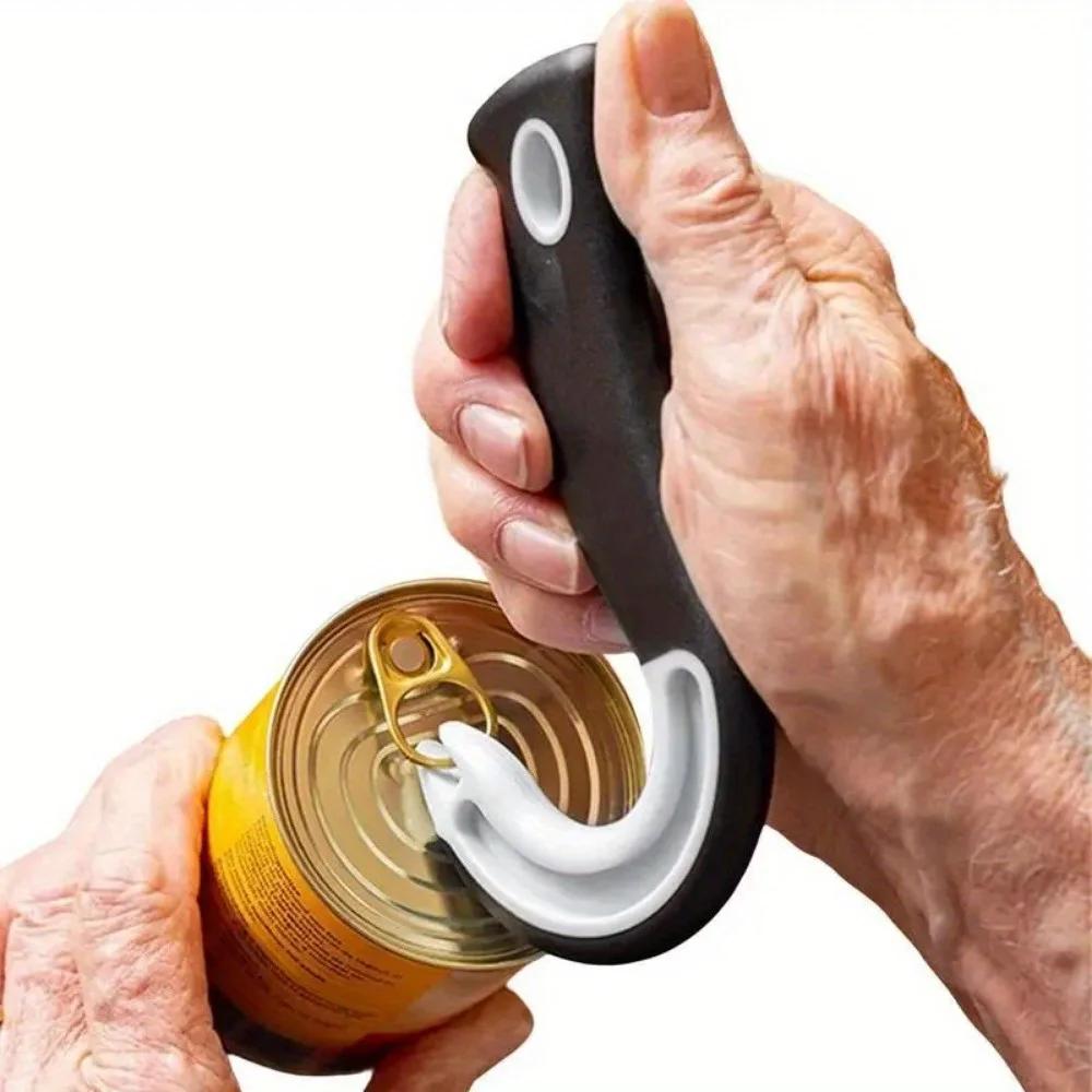 Ring Pull Can Opener J Shaped Jar Lid Opener Multifunction Can Opener Easy Grip Ring Pull Tab Cans Tins Bottles Kitchen Tools