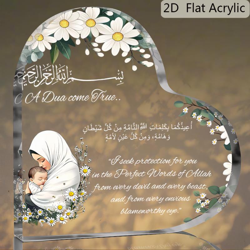

2D Flat Acrylic Heart-shaped Desktop Decoration, Indoor and Outdoor Decoration - No Battery/electricity Required, Free Day Decoration, Shop 10*10cm