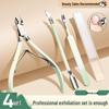 Premium Stainless Steel Cuticle Nipper & Glass File Set for Home Manicure