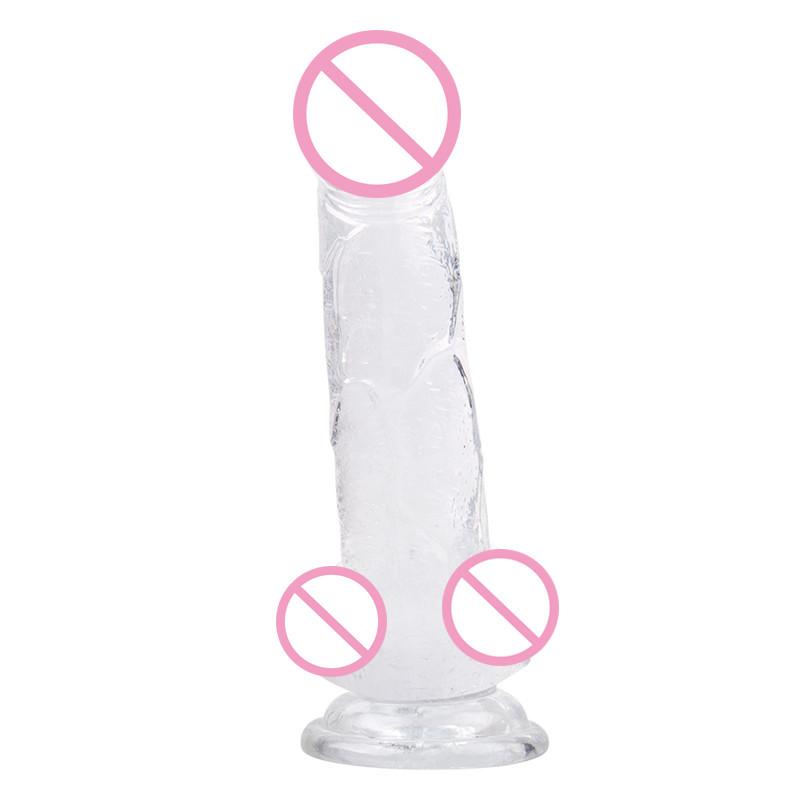 Realistic Clear Dildo Jelly Balls Dong Suction Cup 4 Size Classic Realistic Dildos