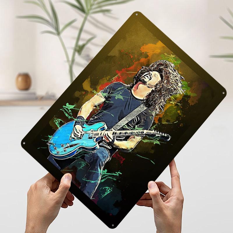 Dave Grohl Tin Poster Customized Retro Wall Art Vintage Metal Signs for Room Apartment Decoration At Home Bathroom Decor Items