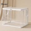 Student Textbooks Organizer Clothes Storage Bag, with Lid And Handles, Large Capacity Dustproof Study Room Organizer, Transparent PVC Container