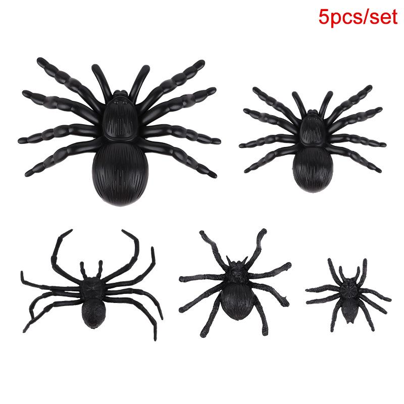 5-70Pcs Plastic Fake Spider Set Kids Trick Prank Toys Halloween Party Home Table Ornaments Indoor Outdoor Spider Web Decoration