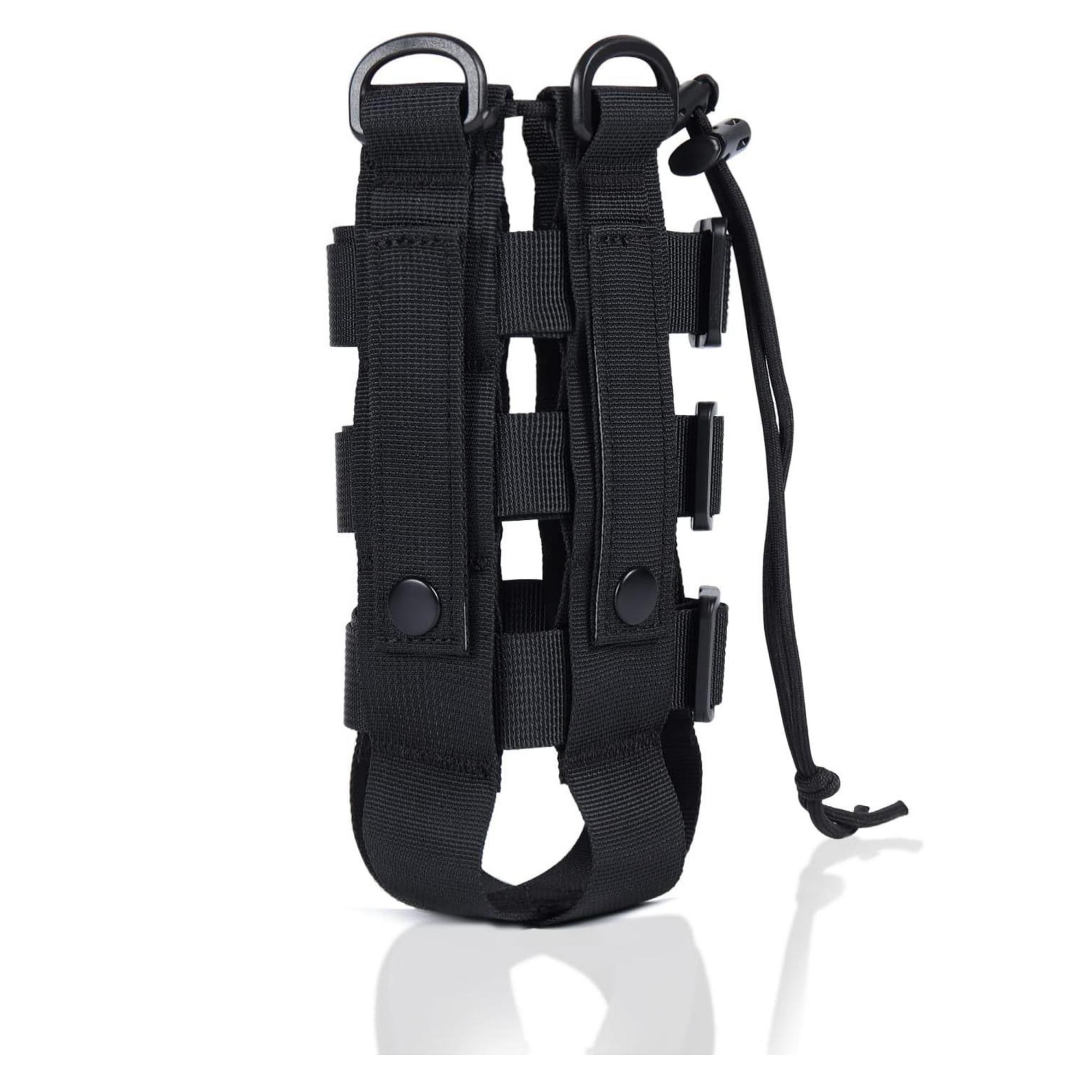 

Тактическая сумка для бутылки с водой Molle для кемпинга, походов, многофункциональная сумка для хранения бутылок, карман чёрный