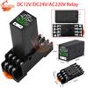 H3Y-4 LED Delay Relay DC 12V DC 24V AC 220V Dual Digital Display Cycle Time Controller Delayer Power On Delay Device with Base