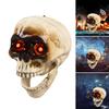 Halloween Party Props Skull Head Ornament with Animated Jaw Movement and Sounds Terrifying Skeleton Home Decoration