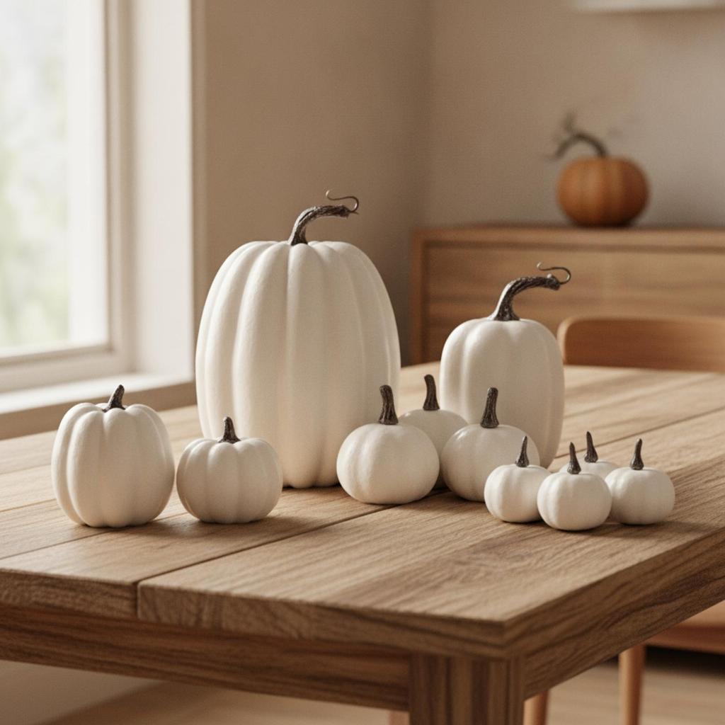 14 Pieces Artificial Pumpkins Paintable Faux Pumpkin Set