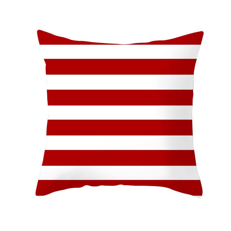 Red Geometric Cushion Cover 45X45 Pillowcase Decor Sofa Polyester Home