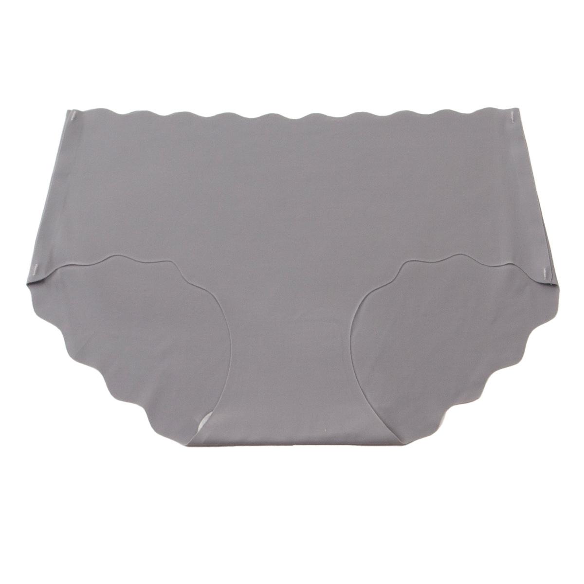 

Бесшовные трусы из ледяного шелка с клейкой лентой, европейский и американский стиль, заниженная посадка, большие размеры XXL светло-серый