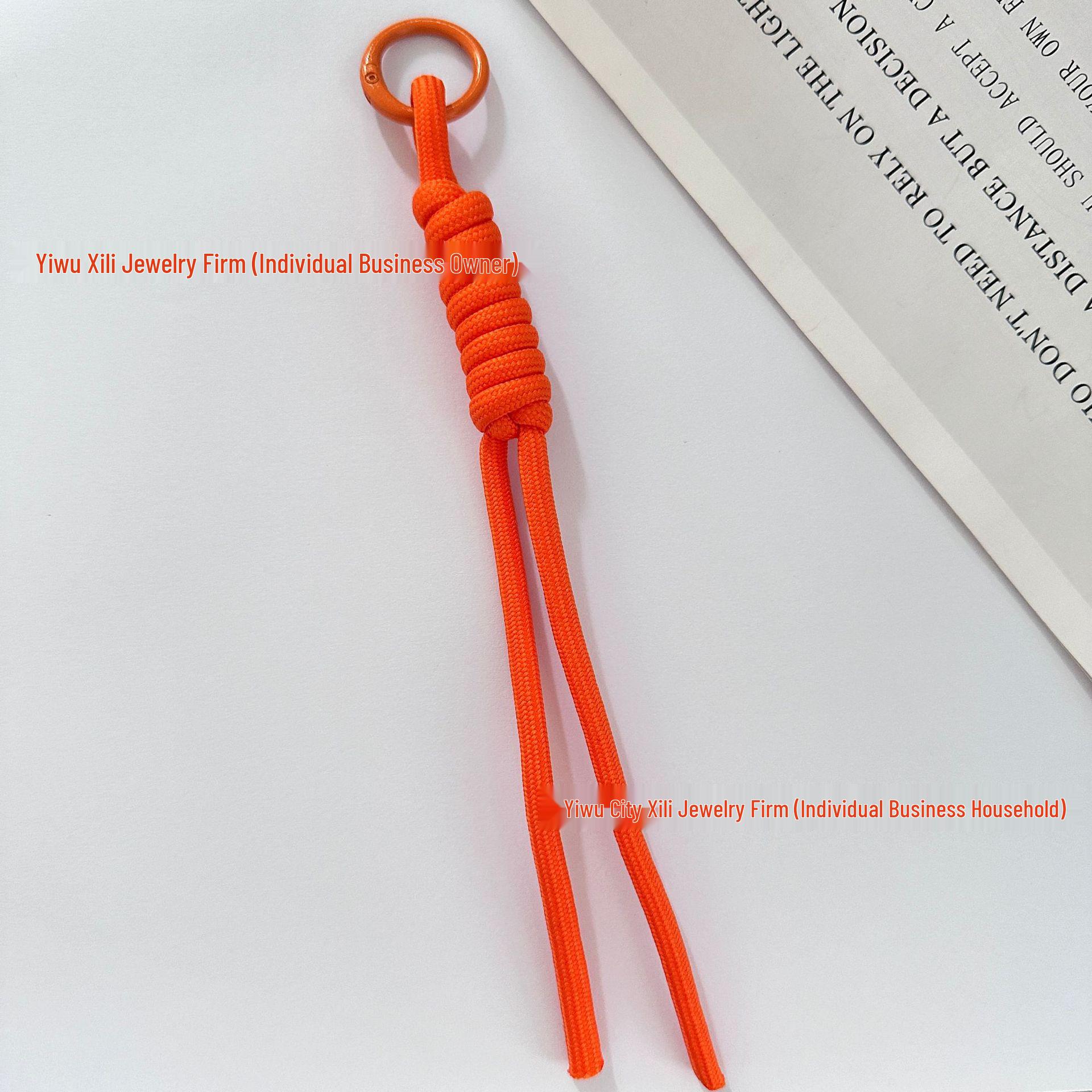 Colorful Handmade Woven Rope Bag Charm & Phone Lanyard with Pendant
