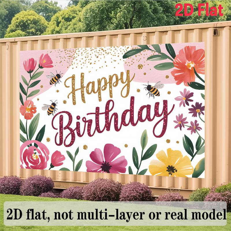 Party Backdrop Floral Pink Flat Parties Wedding Text Enthusiasts Event Backdrop Decoration Front Door Decor
