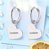 Customized Name Love Pendant Earrings Stainless Steel Personalized Heart Shaped Women's Pendant Earrings Fashion Simple Jewelry