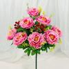 Flower 10 Heads Large Peony Bouquet Plastic Flower Ornament Flower Arrangement Silk Flower