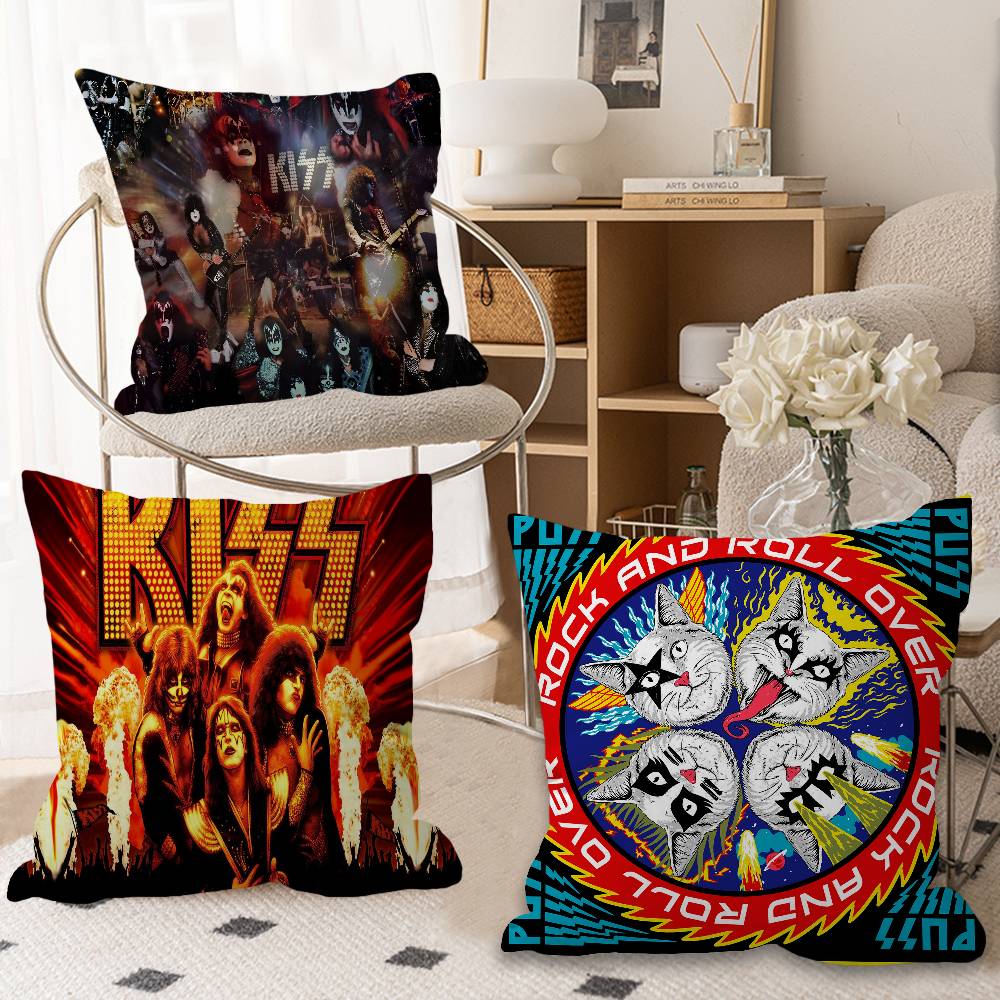 Kiss Band Decorative Room Aesthetics Pillow Case Home Decor Bedroom Sofa Bed Couch Pillow Cover 45x45