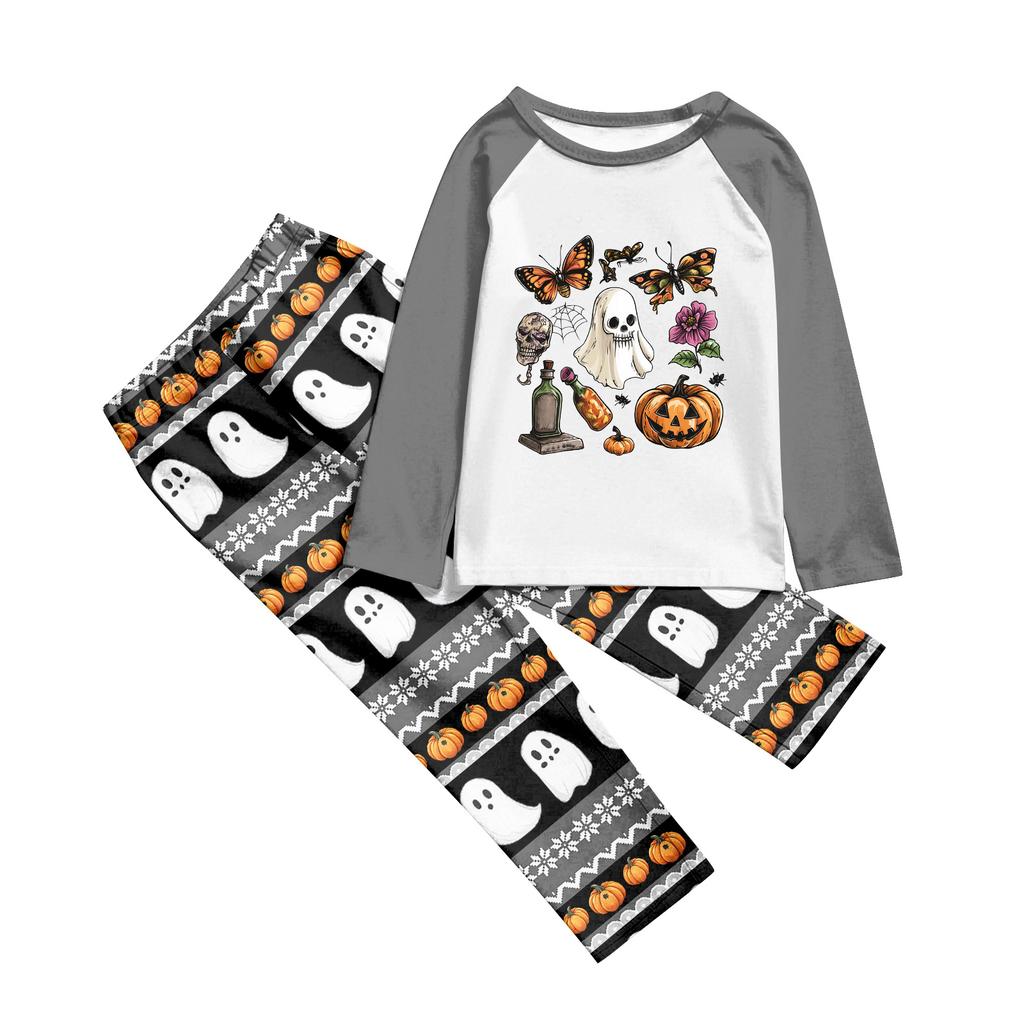 Halloween Tag Drucke Familie Passend Langarm Tops+Hosen Set Familie Passende Sets