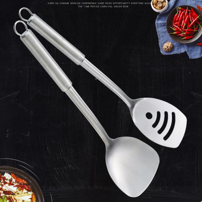 Durable Stainless Steel Frying Spatula Ladle Slotted Spoon Spatula Long Handle Kitchen Gadgets Kitchen Cooking Utensil