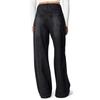 Women's Solid Color Jeans Loose Casual Straight Leg Wide Leg Pants