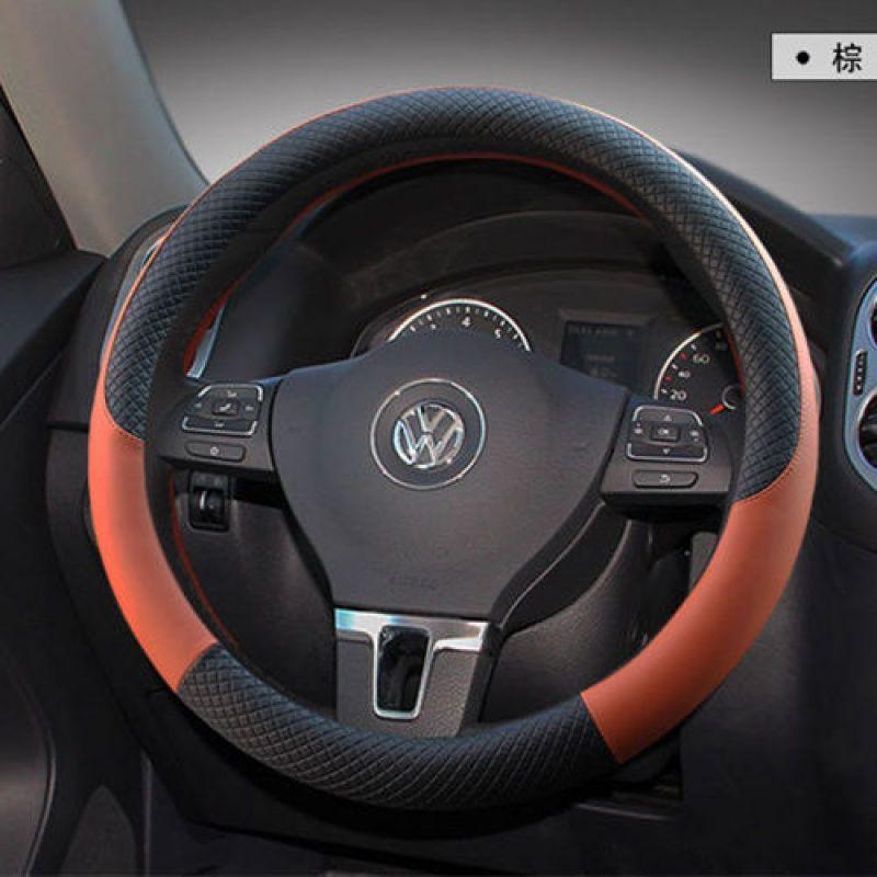 Kožený potah volantu do auta Pro Volkswagen Suiteng Langyi Maiteng Tiguan L Golf 7 Weiling Polo Santana Čtyři roční období