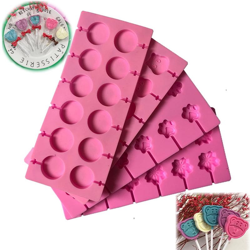 Silicone Chocolate Mold Star Series Lollipop Mould Chocolate Chip Mould with 20 Sticks