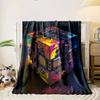 This Cool Cube-print Flannel Blanket Is Perfect for Sofas, Beds, Offices, Travel, Camping, and As a Christmas Gift for Friends