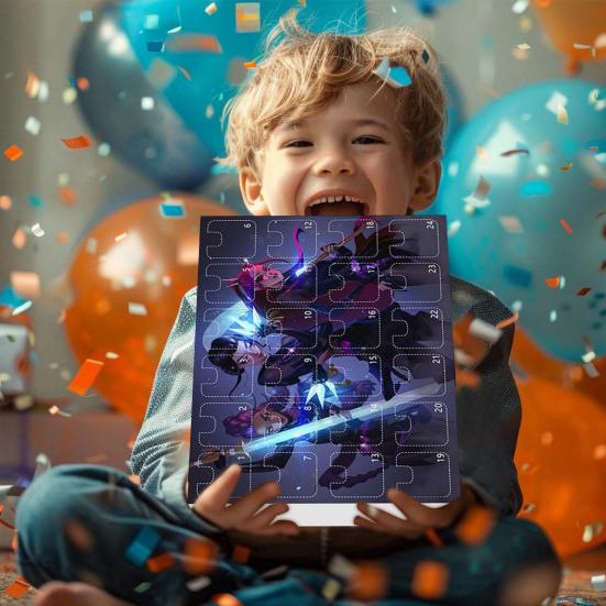 Kalendář Demon Hunter 2025 Vánoční odpočítávací kalendář s 24 přívěsky na klíče pro děti, dospělé a teenagery