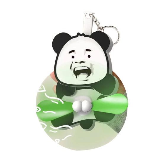 Prank Cat Fan Keychain Pendant Playful Animal Doll Propeller Keychain Bag Backpack Belt Loop Keyring