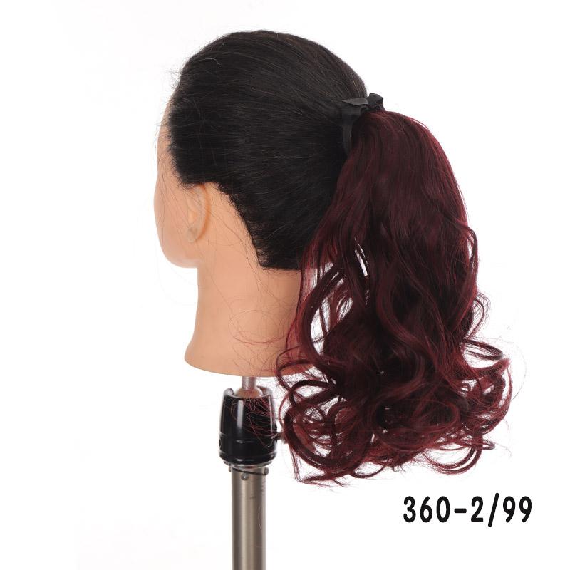 

Synthetic Short Wavy Drawstring Ponytail Hair Extensions Clip Hairpieces For Women Natural Fake Pony Tail Heat Resistant KTB 28CM