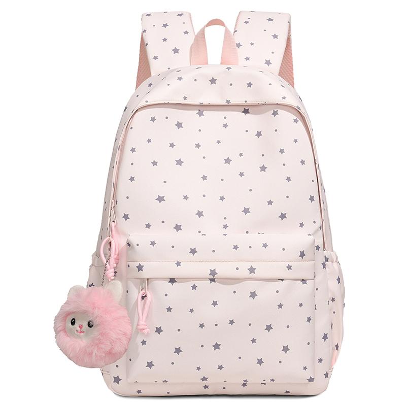 Cute Printed Backpack with Front Pocket and Side Pockets for Students and Daily Use