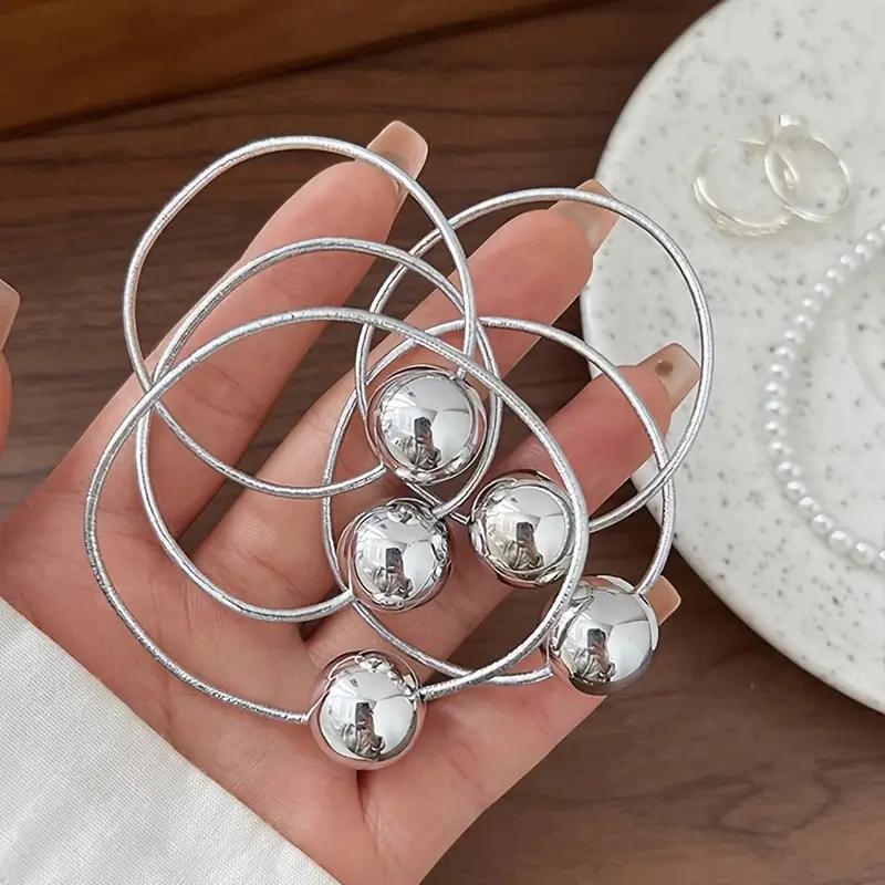 1PCS Gold and Silver Spherical Elastic Hair Rope High-end Sweet Cool Hair Ring Does Not Hurt The Hair Ball Low Ponytail Hair Rope Hair Accessories