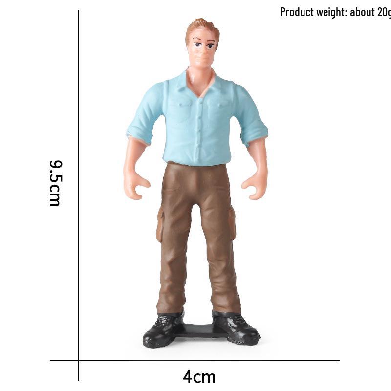 Plastic Farm Figures: Farmer, Woman, Ranch Worker, Police