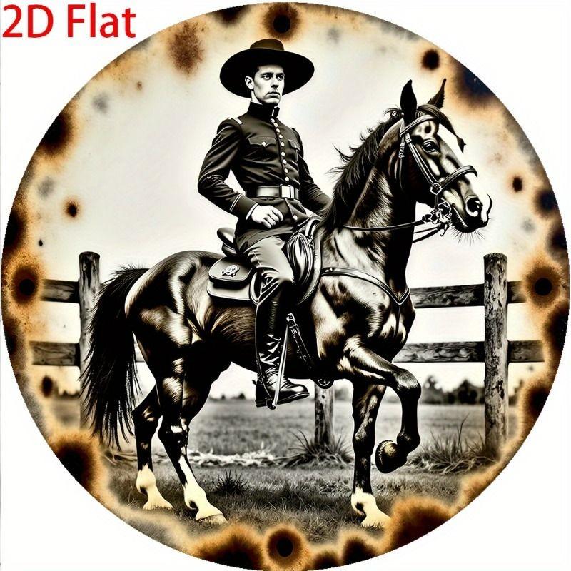 2D Flat Hanging Decorative Metal Sign Hand Painted Art