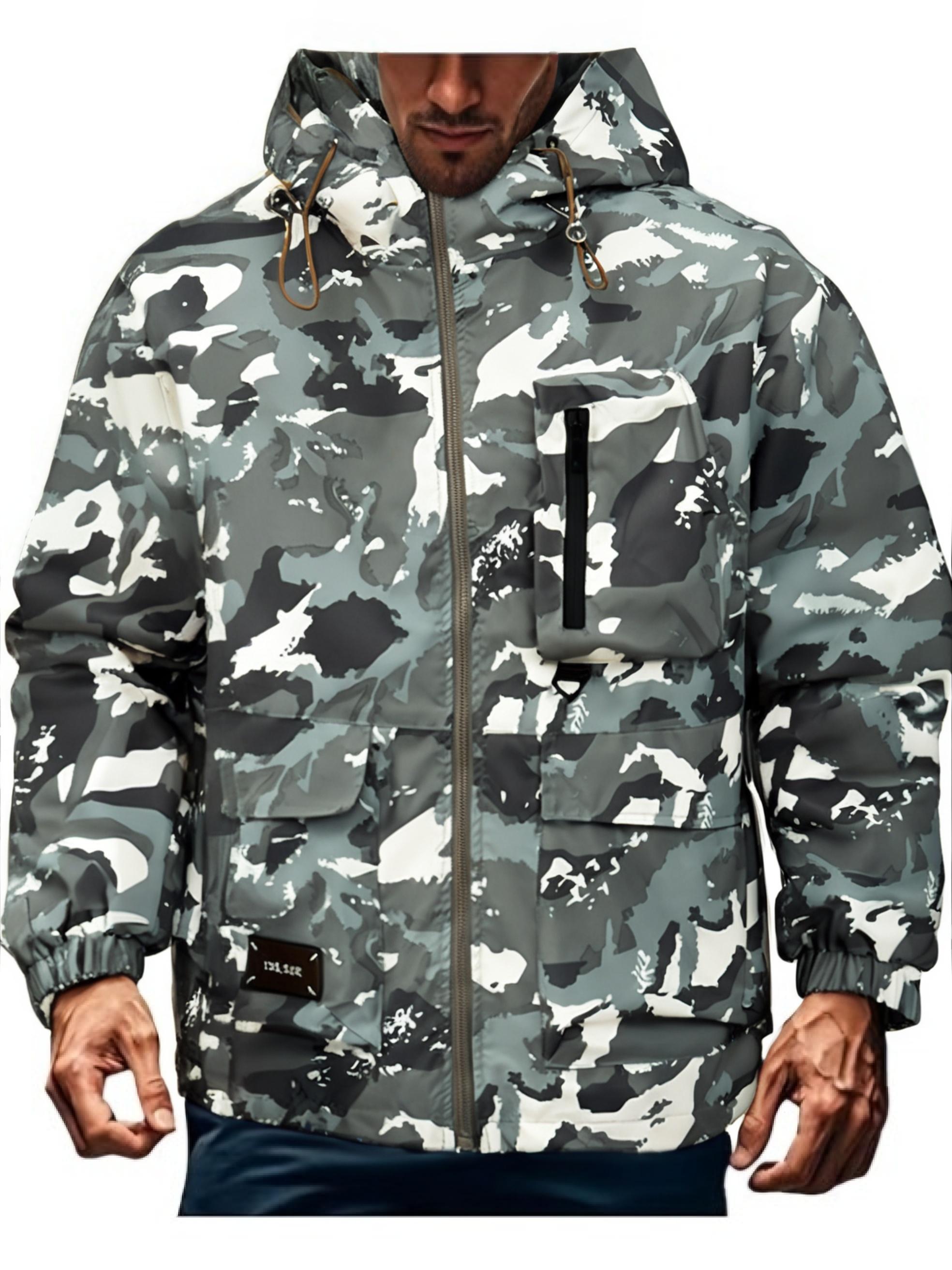 

Men s Hooded Camouflage Jacket, Fashionable Waterproof Jacket M