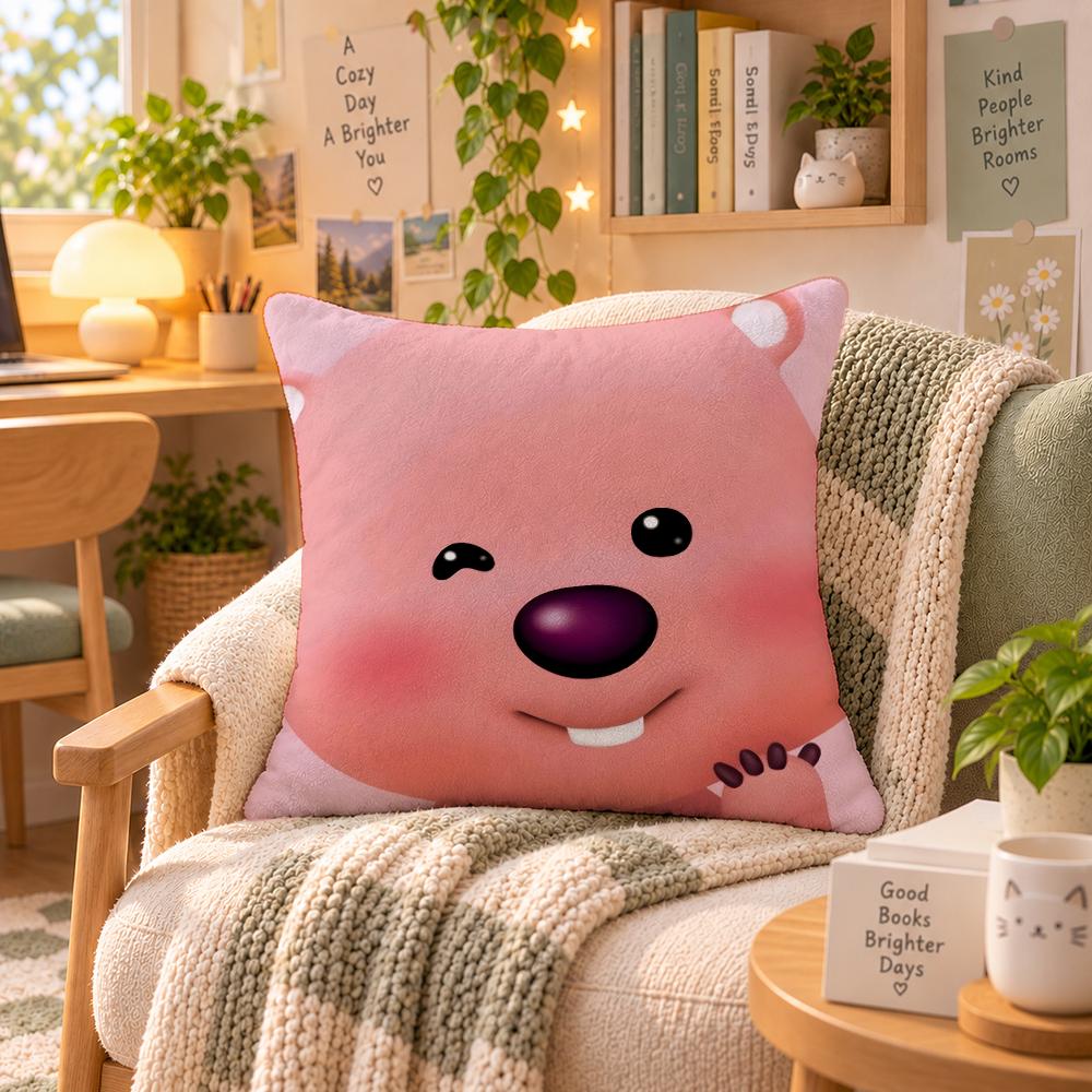 Character Loopy Kawaii Meme Cushion Cover Personalized Soft Plush Pillow Living Room Home Sofa Bedroom Office Car Cushion